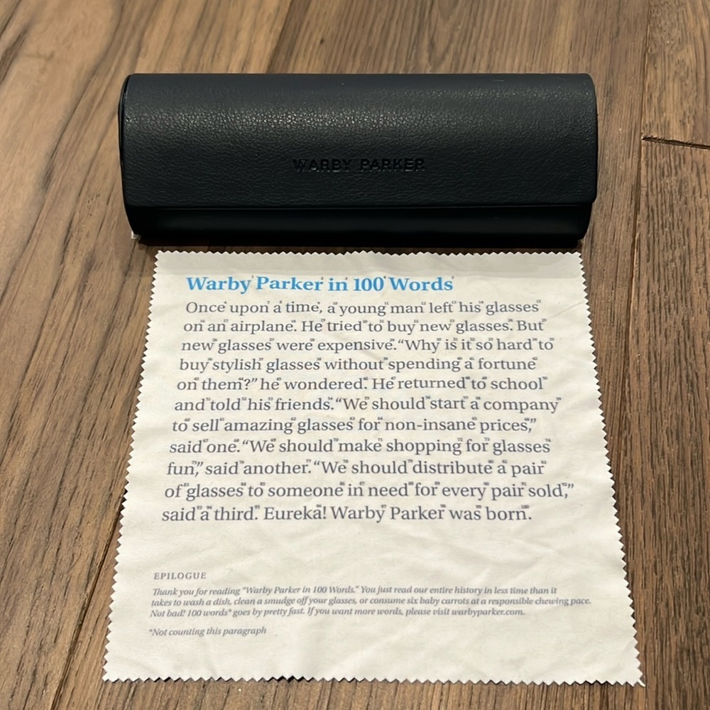 Warby Parker Glasses Case and Cleaning Cloth